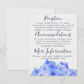 Cartes de réception aux hortensias aquarelle bleue (Devant / Derrière)