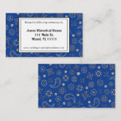 Cartes de réception Bandana Bleue Mariage (Devant / Derrière)