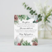 Cartes de réception Cônes de pin et houx d'hiver (Debout devant)