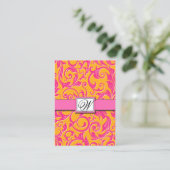 Cartes de réception Damask Orange & Rose Wedding (Debout devant)