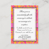 Cartes de réception Damask Orange & Rose Wedding (Dos)