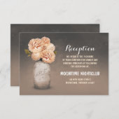 Cartes de réception de fleurs de pêche en pot de m (Devant / Derrière)