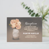 Cartes de réception de fleurs de pêche en pot de m (Debout devant)