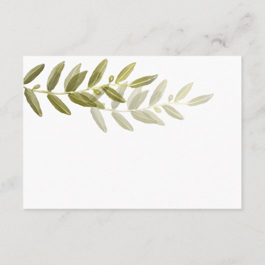 Cartes de réception de mariage à feuille d'olive v (Dos)