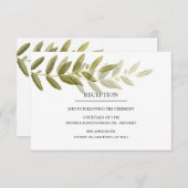Cartes de réception de mariage à feuilles d'olive  (Devant / Derrière)