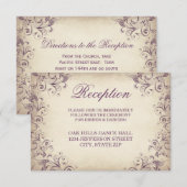 Cartes de Réception de Mariage à Fleurir Violet Vi (Devant / Derrière)