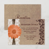Cartes de réception de mariage à fleurs de pêche r (Devant / Derrière)