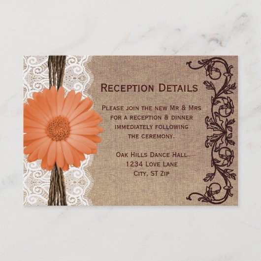 Cartes de réception de mariage à fleurs de pêche r (Devant)