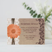 Cartes de réception de mariage à fleurs de pêche r (Debout devant)
