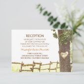 cartes de réception de mariage à l'arbre d'amour à (Debout devant)