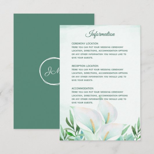 Cartes de réception de mariage à monogramme avec l (Devant / Derrière)