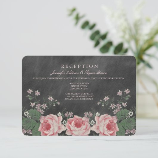 CARTES DE RÉCEPTION DE MARIAGE À TABLEAU NOIR VINT (Debout devant)