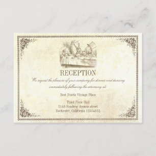 Cartes de réception de mariage Alice au pays des m
