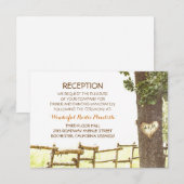 Cartes de réception de mariage arbre d'amour à la  (Devant / Derrière)