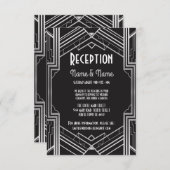 Cartes de réception de mariage Art Déco argent Gat (Devant / Derrière)