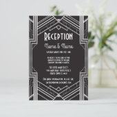 Cartes de réception de mariage Art Déco Gatsby Arg (Debout devant)