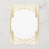 Cartes de réception de mariage Art Déco Gatsby en  (Dos)