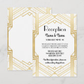 Cartes de réception de mariage Art Déco Gatsby Gol (Devant / Derrière)