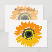 Cartes de réception de mariage au tournesol de cam (Devant / Derrière)