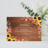 Cartes de réception de mariage au tournesol rustiq (Debout devant)