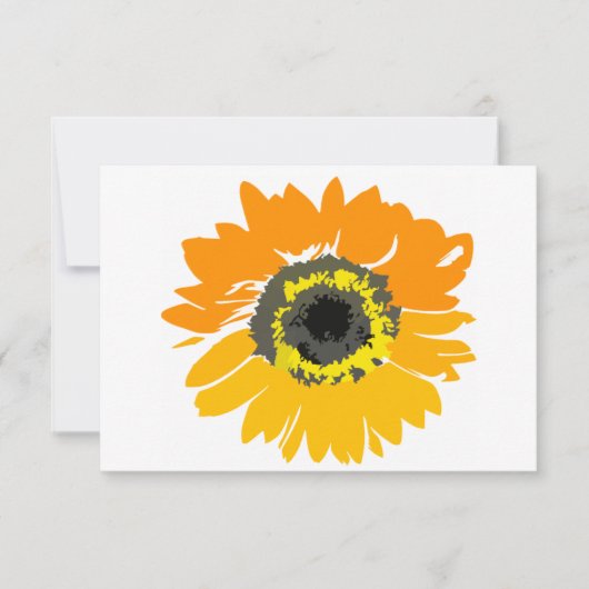 Cartes de réception de mariage au tournesol sous l (Devant)