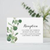 Cartes de Réception de Mariage avec Feuillage Modè (Debout devant)