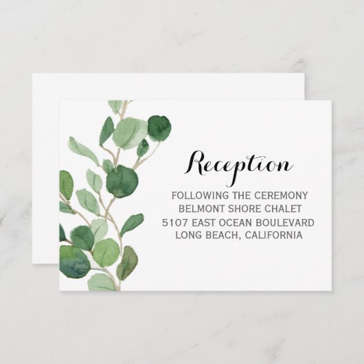 Cartes de Réception de Mariage avec Feuillage Modè (Devant / Derrière)