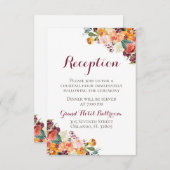 Cartes de réception de mariage avec fleurs d'autom (Devant / Derrière)