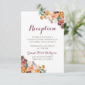 Cartes de réception de mariage avec fleurs d'autom (Debout devant)