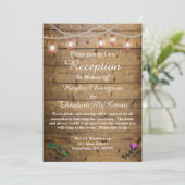 Cartes de réception de mariage avec lanternes rust (Debout devant)