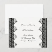 Cartes de réception de mariage Black Lace (Devant / Derrière)