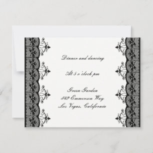 Cartes de réception de mariage Black Lace