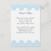 Cartes de réception de mariage bleu clair Damask (Devant)