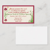 Cartes De Réception De Mariage Bordées De Vins (Devant / Derrière)