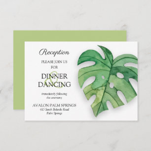 Cartes de réception de mariage botanique tropicale