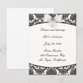 Cartes de réception de mariage Damask Elegance (Devant / Derrière)