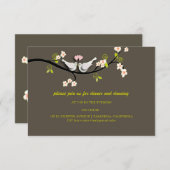 Cartes de réception de mariage de colombes/Enclos/ (Devant / Derrière)