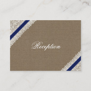 Cartes de réception de mariage de dentelle de bleu