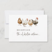Cartes de réception de mariage de poulet de ferme (Devant)