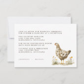 Cartes de réception de mariage de poulet de ferme (Dos)