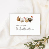 Cartes de réception de mariage de poulet de ferme