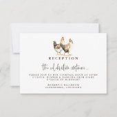 Cartes de réception de mariage de poulet de ferme  (Devant)