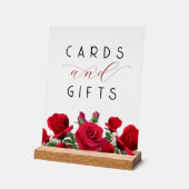 Cartes de réception de mariage des Roses rouges n  (Angle)