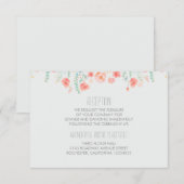 cartes de réception de mariage élégantes aux fleur (Devant / Derrière)