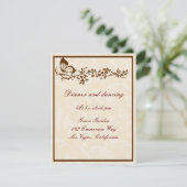 Cartes de réception de mariage élégantes papillon (Debout devant)