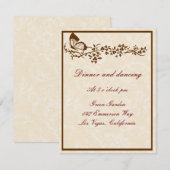 Cartes de réception de mariage élégantes papillon (Devant / Derrière)