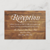 Cartes de réception de mariage en bois rustique av (Dos)