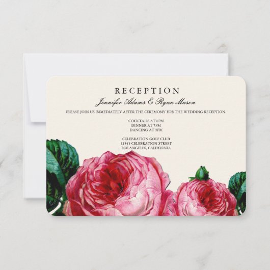 CARTES DE RÉCEPTION DE MARIAGE EN DÉCOUPAGE FLORAL (Devant)