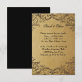 Cartes de Réception de Mariage en Or Antique Baroq (Devant / Derrière)