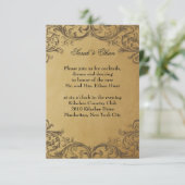 Cartes de Réception de Mariage en Or Antique Baroq (Debout devant)